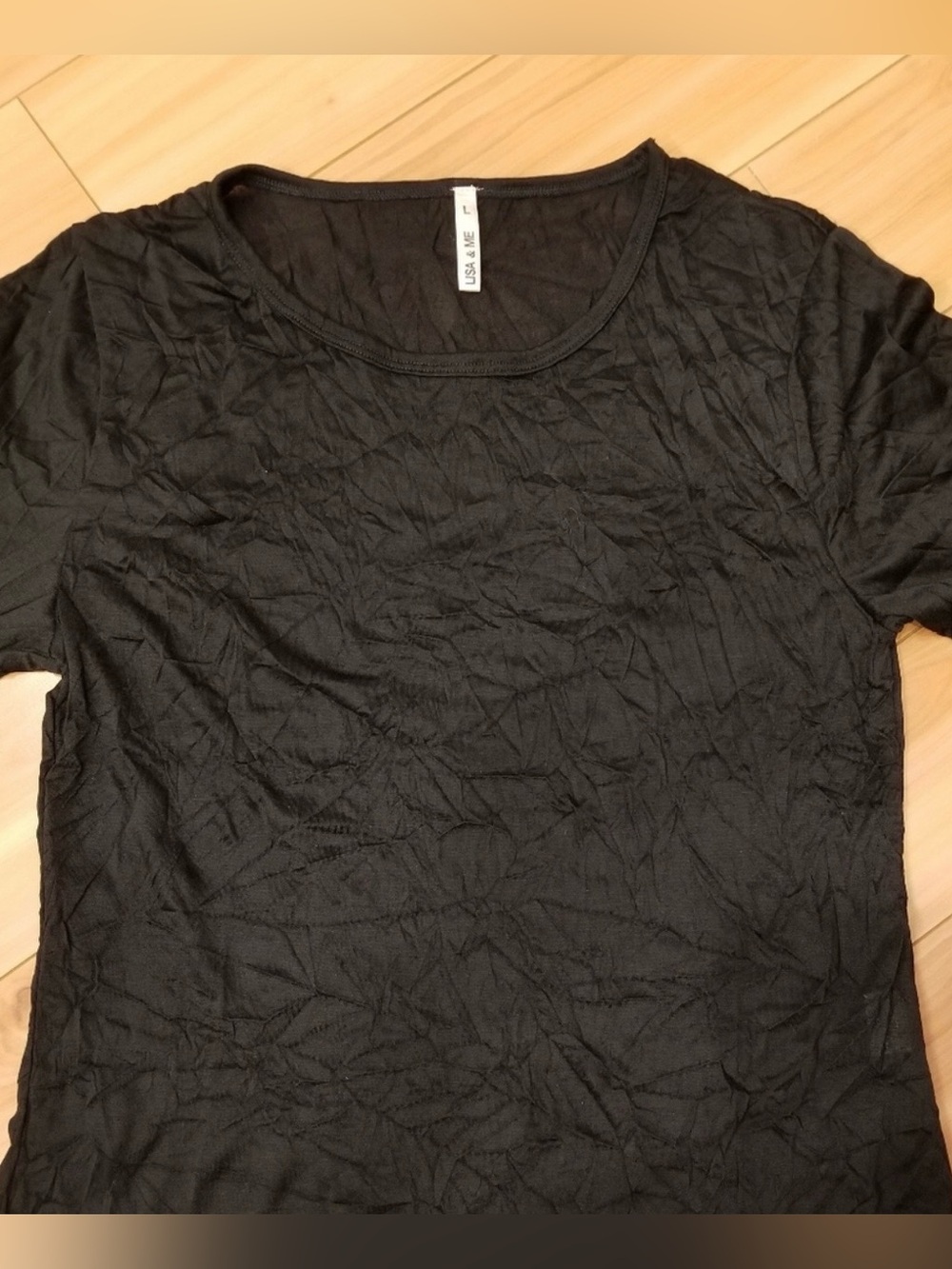 NWOT Crinkle Black Long-Sleeve Tee
